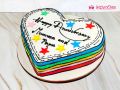 Heart Shape Rainbow Comic Cake