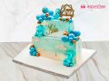 Blue Elephant Theme Cake