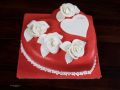 Red Heart Fondant Cake