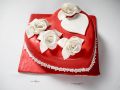 Red Heart Fondant Cake