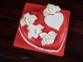 Red Heart Fondant Cake