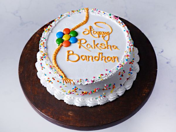 raksha bandhan vanilla cake, raksha bandhan cake, rakhi gifting, rakhi hamper, raksha bandhan 2022