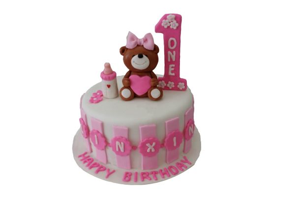 Happy Birthday Teddy Cake - Customizable