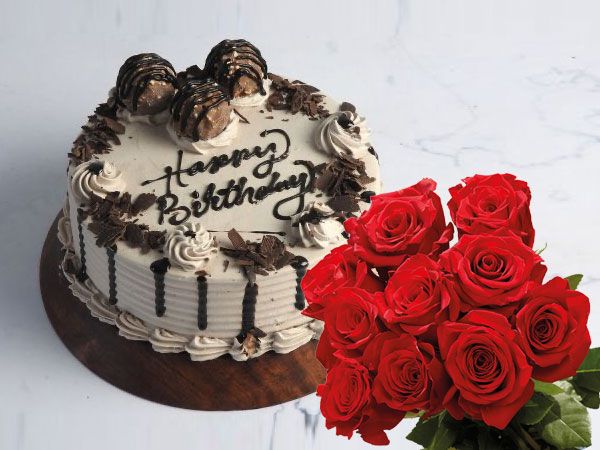 Ferrero Rocher Cake | 10 Roses Combo