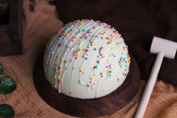 Half Round Pinata Cake - White Chocolate