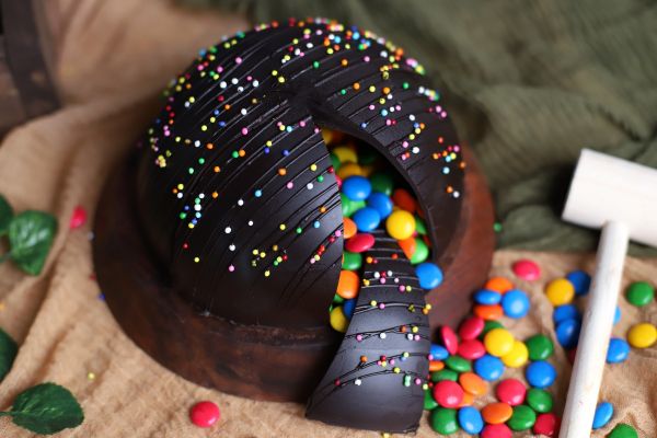 Half Round Pinata Cake - Dark Chocolate