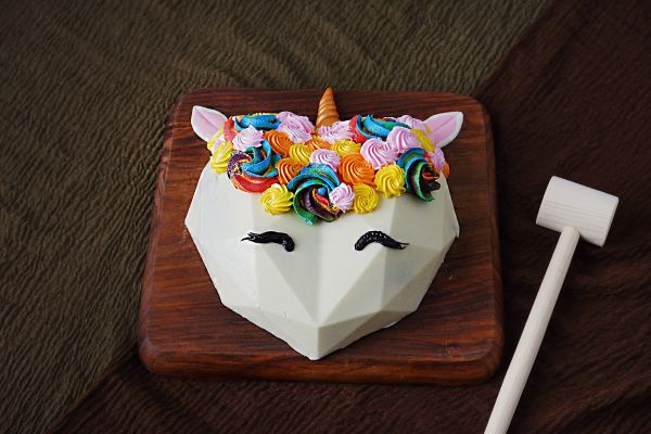Heart Shaped Pinata Cake - Unicorn