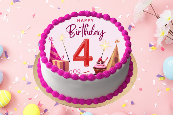 4th Birthday Photo Cake