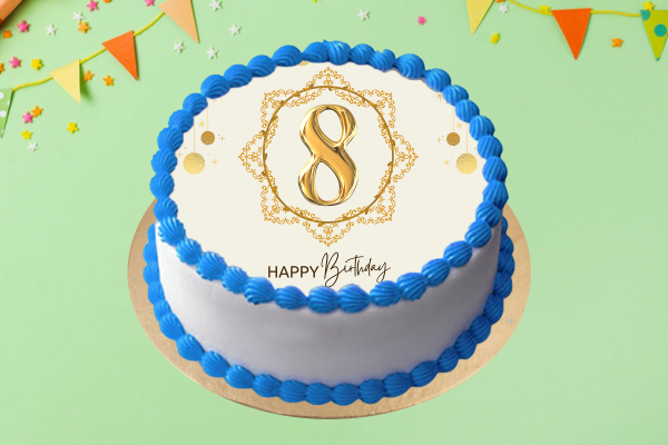 8th Birthday Photo Cake