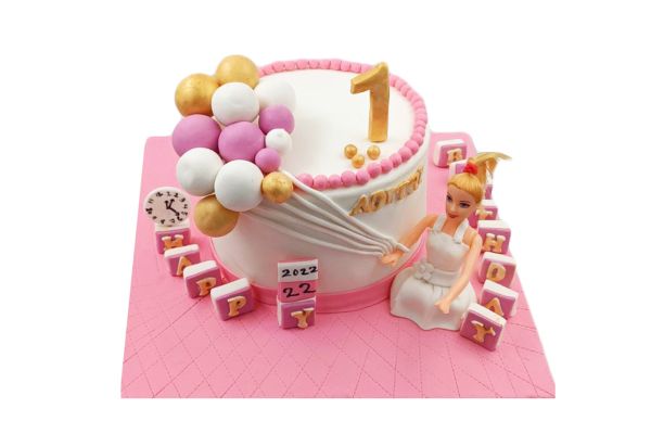 Barbie Balloon Custom Cake
