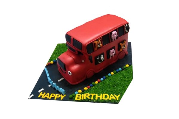 Wheels On The Bus Custom Cake