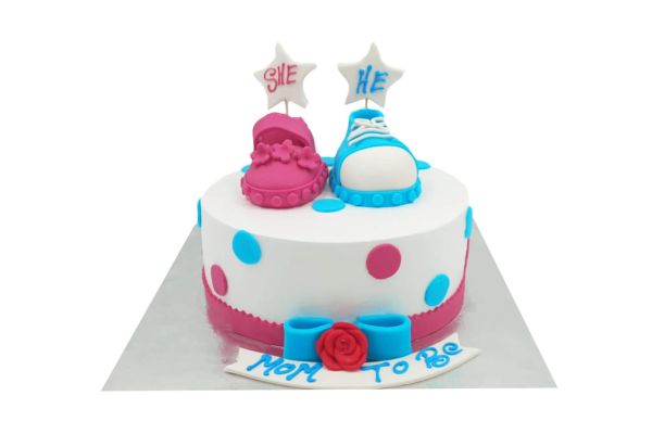 Baby Shower Bow Custom Cake