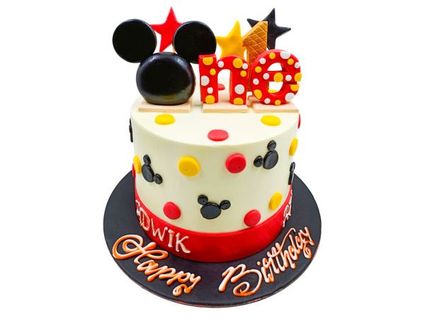 Mickey Mouse Theme Custom Cake