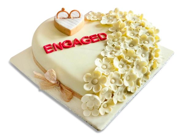 Heart Shape Engagement Cake