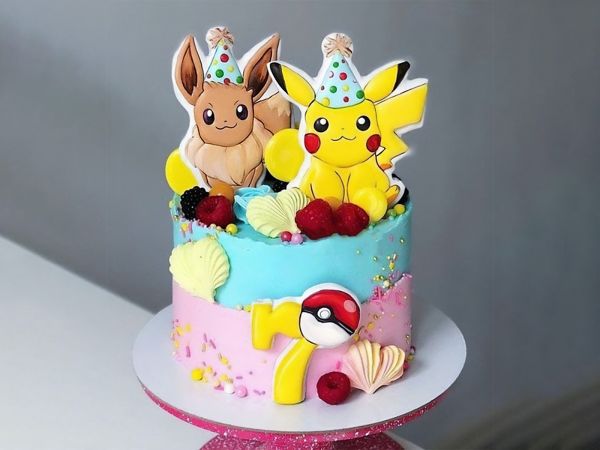 Pikachu and Eevee Cake