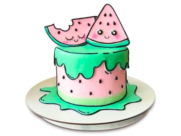 Watermelon Comic Cake