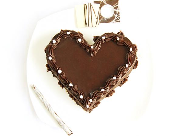 Chocolate Truffle Heart Cake