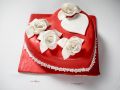 Red Heart Fondant Cake
