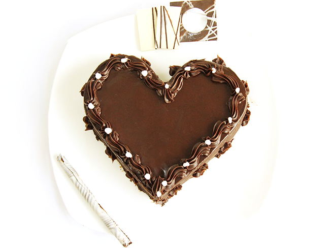 Chocolate Truffle Heart Cake